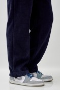 Оптом Брюки мужские демисезонные на флисе УЦЕНКА темно-синего цвета 0896TS