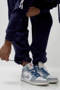 Оптом Брюки мужские демисезонные на флисе УЦЕНКА темно-синего цвета 0896TS, фото 2
