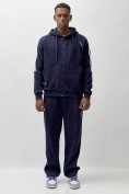 Оптом Брюки мужские демисезонные на флисе УЦЕНКА темно-синего цвета 0896TS, фото 4