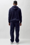 Оптом Брюки мужские демисезонные на флисе УЦЕНКА темно-синего цвета 0896TS, фото 5