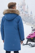 Оптом Парка зимняя подростковая для мальчика УЦЕНКА синего цвета 0900S, фото 5