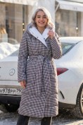 Оптом Пальто утепленное женское зимнее двухстороннее УЦЕНКА белого цвета 0902Bl, фото 5