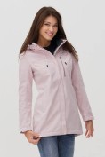 Оптом Парка женская softshell УЦЕНКА розового цвета 0907R