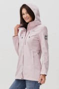 Оптом Парка женская softshell УЦЕНКА розового цвета 0907R, фото 5