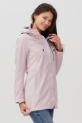 Оптом Парка женская softshell УЦЕНКА розового цвета 0907R, фото 4