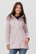 Оптом Парка женская softshell УЦЕНКА розового цвета 0907R, фото 3