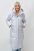 Оптом Пальто утепленное зимнее женское УЦЕНКА светло-серого цвета 0911SS
