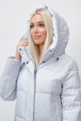 Оптом Пальто утепленное зимнее женское УЦЕНКА светло-серого цвета 0911SS, фото 10