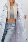 Оптом Пальто утепленное зимнее женское УЦЕНКА светло-серого цвета 0911SS, фото 3