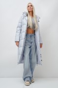 Оптом Пальто утепленное зимнее женское УЦЕНКА светло-серого цвета 0911SS, фото 5