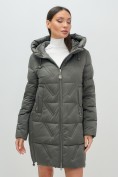 Оптом Пальто утепленное зимнее женское УЦЕНКА темно-серого цвета 0912TC, фото 2
