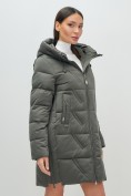 Оптом Пальто утепленное зимнее женское УЦЕНКА темно-серого цвета 0912TC, фото 3