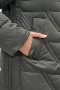 Оптом Пальто утепленное зимнее женское УЦЕНКА темно-серого цвета 0912TC, фото 6