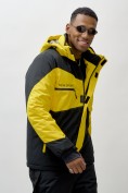 Оптом Горнолыжная куртка мужская УЦЕНКА желтого цвета 0913J, фото 3