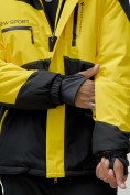 Оптом Горнолыжная куртка мужская УЦЕНКА желтого цвета 0913J, фото 6