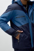 Оптом Горнолыжная куртка мужская УЦЕНКА синего цвета 0913S, фото 6
