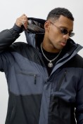 Оптом Горнолыжная куртка мужская УЦЕНКА темно-серого цвета 0913TC, фото 7