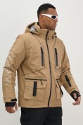 Оптом Горнолыжная куртка мужская УЦЕНКА бежевого цвета 0914B, фото 4