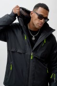 Оптом Горнолыжная куртка мужская УЦЕНКА черного цвета 0915Ch, фото 7