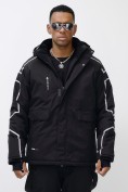 Оптом Горнолыжная куртка мужская УЦЕНКА черного цвета 0916Ch, фото 2