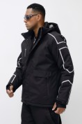 Оптом Горнолыжная куртка мужская УЦЕНКА черного цвета 0916Ch, фото 3