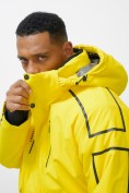 Оптом Горнолыжная куртка мужская УЦЕНКА желтого цвета 0916J, фото 7