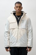 Оптом Горнолыжная куртка мужская УЦЕНКА белого цвета 0918Bl