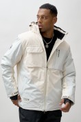 Оптом Горнолыжная куртка мужская УЦЕНКА белого цвета 0918Bl, фото 3