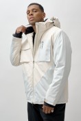 Оптом Горнолыжная куртка мужская УЦЕНКА белого цвета 0918Bl, фото 4