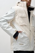 Оптом Горнолыжная куртка мужская УЦЕНКА белого цвета 0918Bl, фото 7