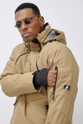 Оптом Горнолыжная куртка мужская УЦЕНКА бежевого цвета 0920B, фото 6