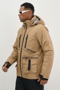 Оптом Горнолыжная куртка мужская УЦЕНКА бежевого цвета 0924B, фото 2