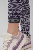 Оптом Термо леггинсы женский УЦЕНКА фиолетового цвета 0929F, фото 4