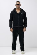 Оптом Брюки мужские демисезонные на флисе УЦЕНКА черного цвета 0932Ch
