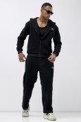 Оптом Брюки мужские демисезонные на флисе УЦЕНКА черного цвета 0932Ch, фото 4
