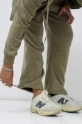 Оптом Брюки мужские демисезонные на флисе УЦЕНКА цвета хаки 0932Kh, фото 2