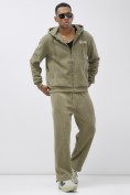 Оптом Брюки мужские демисезонные на флисе УЦЕНКА цвета хаки 0932Kh, фото 3