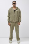 Оптом Брюки мужские демисезонные на флисе УЦЕНКА цвета хаки 0932Kh, фото 4
