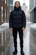 Оптом Куртка зимняя мужская УЦЕНКА темно-синего цвета 0939TS