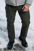 Оптом Брюки спортивные софтшелл мужские УЦЕНКА хаки цвета 0942Kh