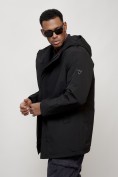 Оптом Парка косуха мужская демисезонная УЦЕНКА черного цвета 0944Ch, фото 3