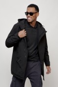 Оптом Парка косуха мужская демисезонная УЦЕНКА черного цвета 0944Ch, фото 4