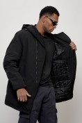Оптом Парка косуха мужская демисезонная УЦЕНКА черного цвета 0944Ch, фото 7