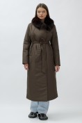 Оптом Пальто зимнее женское УЦЕНКА коричневого цвета 0947K