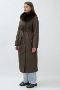 Оптом Пальто зимнее женское УЦЕНКА коричневого цвета 0947K, фото 2