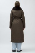 Оптом Пальто зимнее женское УЦЕНКА коричневого цвета 0947K, фото 4