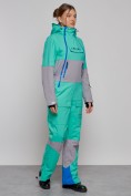 Оптом Горнолыжный комбинезон женский зимний УЦЕНКА бирюзового цвета 0949Br, фото 3