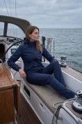 Оптом Женский костюм из софтшелла с флисом и мембраной — утепленный темно-синего цвета 09612TS, фото 7