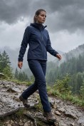 Оптом Женский костюм из софтшелла с флисом и мембраной — утепленный темно-синего цвета 09612TS, фото 8