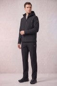 Оптом Мужской костюм из софтшелла с флисом и мембраной — утепленный черного цвета 09613Ch